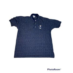Vintage Walt Disney World Mickey Mouse Iconic pose Men’s Golf Polo Blue XL